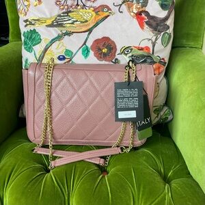 Valentina Fiore Mauve/ Pink leather bag